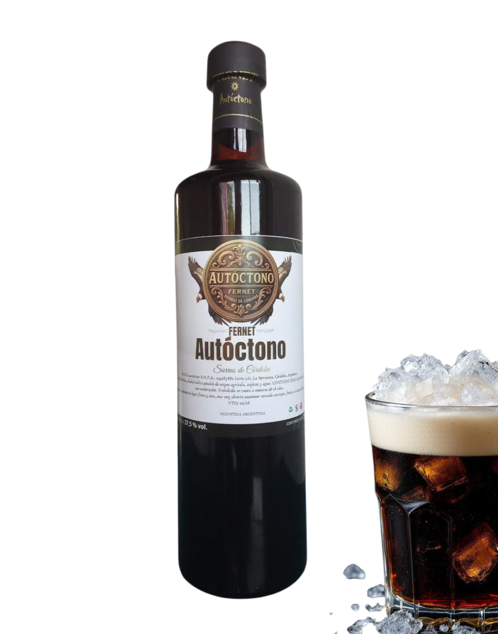 Fernet Autóctono elaborado con agua y hierbas de las sierras cordobesas, es un fernet con aromas y sabor muy particular con múltiples beneficios para tu salud.