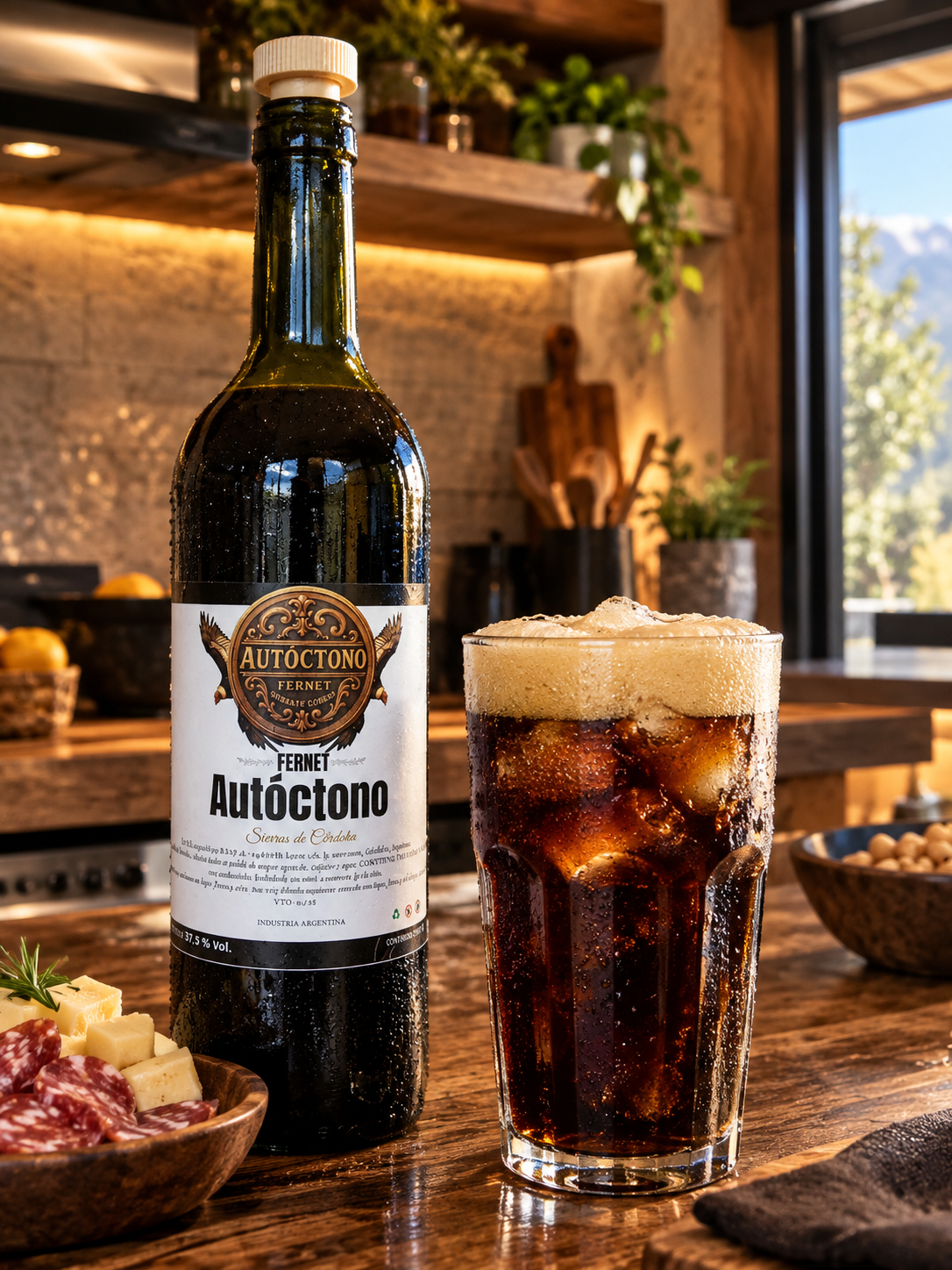 Fernet Autóctono elaborado con agua y hierbas de las sierras cordobesas, es un fernet con aromas y sabor muy particular con múltiples beneficios para tu salud.